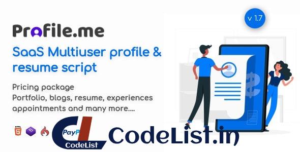 Profile.me v7.1 – Saas Multiuser Profile & Resume Script – nulled