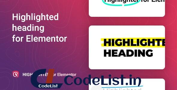 Highlighter v1.0.0 – Highlighted heading for Elementor