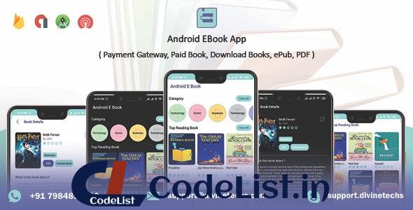 Android EBook App v1.8 – (Books App, PDF, ePub, Download Books, Paid book, payment gateway) + admin panel