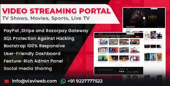 Video Streaming Portal v1.1.0 (TV Shows, Movies, Sports, Videos Streaming, Live TV) – nulled