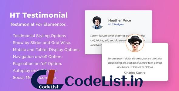 HT Testimonial For Elementor v1.0.1