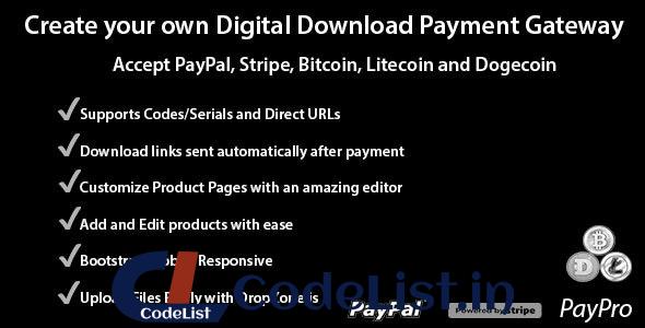 PayPro v1.3.0 – Your Own Digital Download Payment Gateway