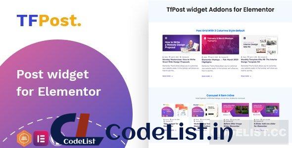 TfPost v1.0.1 – Post widget Addons for Elementor