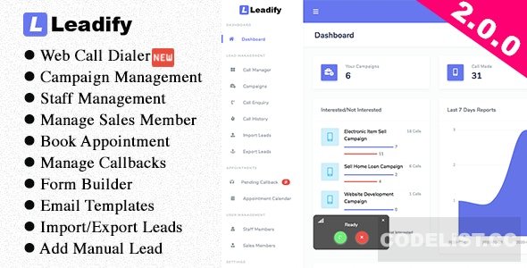 Leadify v2.0.0 – Lead & Call Center CRM – nulled