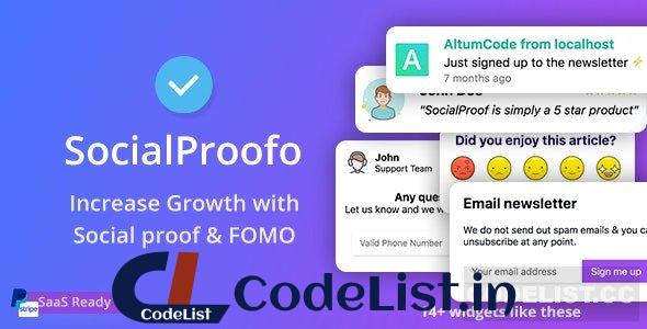 SocialProofo v1.7.5 – 14+ Social Proof & FOMO Notifications for Growth (SaaS Ready) – nulled