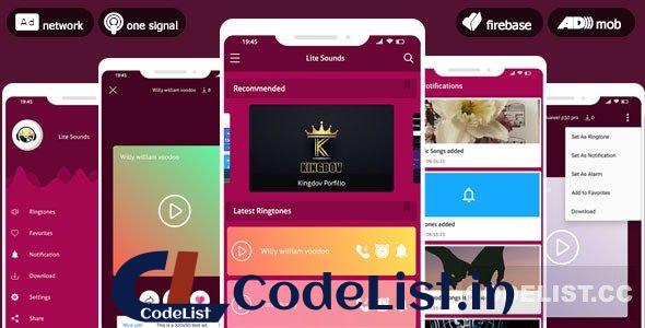 Lite Ringtones & Sounds 2020 v1.0 – AdMob & Facebook Ads & Push Notifications