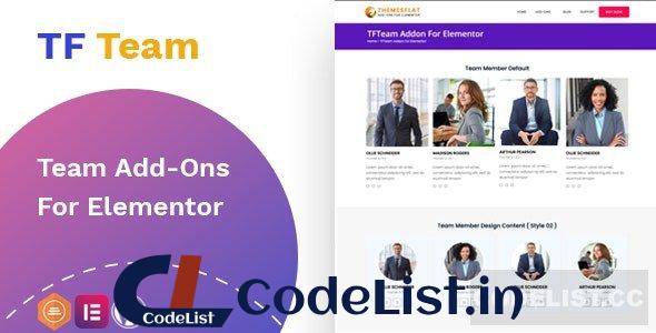 TfTeam v1.0.1 – Team Member widget For Elementor
