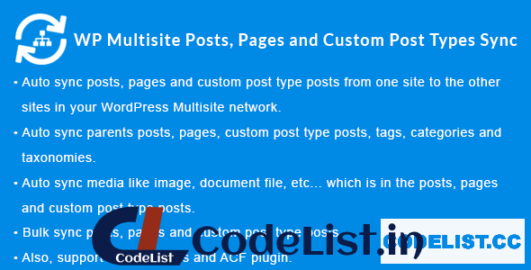 WordPress Multisite Posts, Pages and Custom Post Type Posts Sync v1.4.0