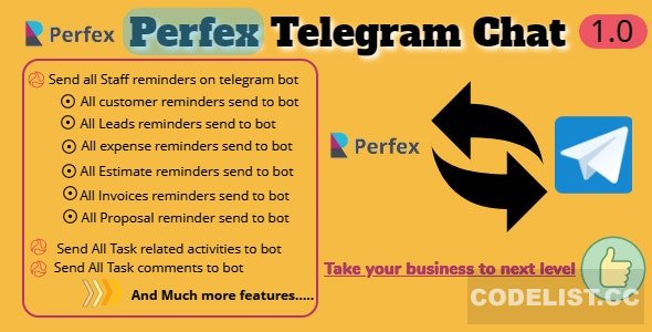 Perfex CRM and TelegramBot Chat Module v1.0