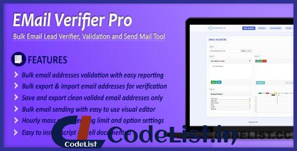 Email Verifier Pro v2.3 – Bulk Email Addresses Validation, Mail Sender & Email Lead Management Tool – nulled