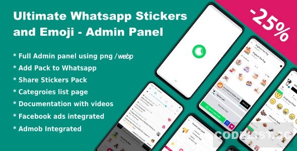 Ultimate Whatsapp Stickers and Emoji v4.0 – Admin Panel