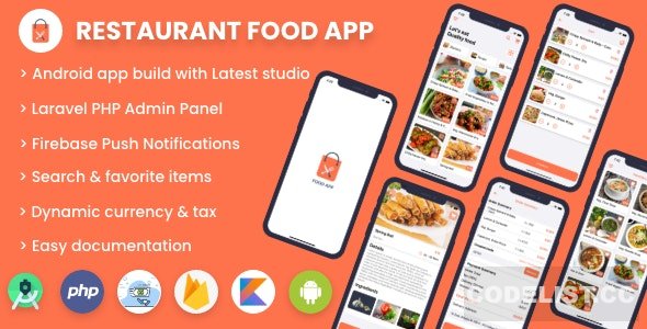 Single restaurant food ordering app v1.0 – Android App with Admin Panel