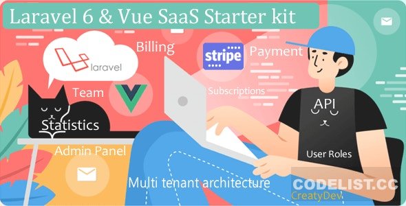 SaaSWeb, Laravel 6 & vue SaaS Starter kit v2.3