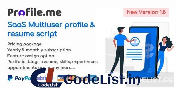 Profile.me v1.8 – Saas Multiuser Profile & Resume Script