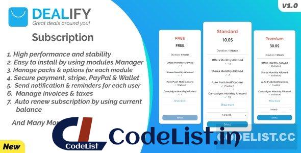 Dealify Subscription Plugin v1.0 – PayPal, Stripe & Billing Manager