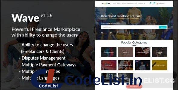 Wave v1.7.7 – Powerful Freelance Marketplace System with ability to change the Users