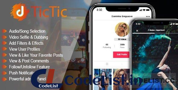 TicTic v2.9 – IOS media app for creating and sharing short videos