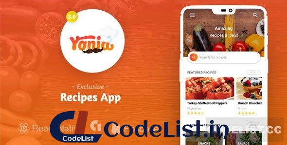 Yonia v4.0 – Complete React Native Recipes App + Admin Panel