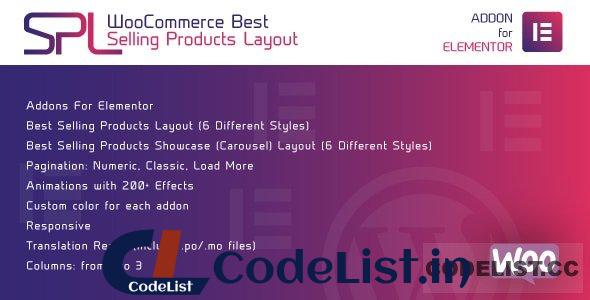 WooCommerce Best Selling Products Layout for Elementor v1.0.0 – WordPress Plugin