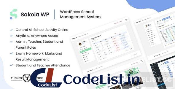 SakolaWP v1.0.0 – WordPress School Management System