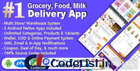 Grocery and Vegetable Delivery Android App with Admin Panel v1.6.6 – Multi-Store with 3 Apps