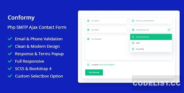 Conformy v1.0 – PHP Ajax Modern Contact Form