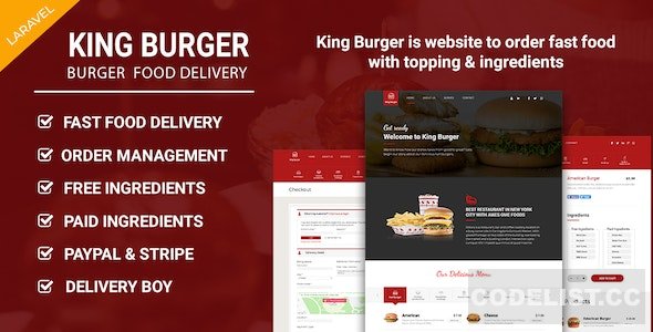 King Burger v1.3 – Restaurant Food Ordering website with Ingredients In Laravel