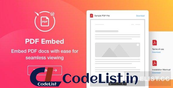 PDF Embed v1.1.0 – WordPress PDF Viewer plugin