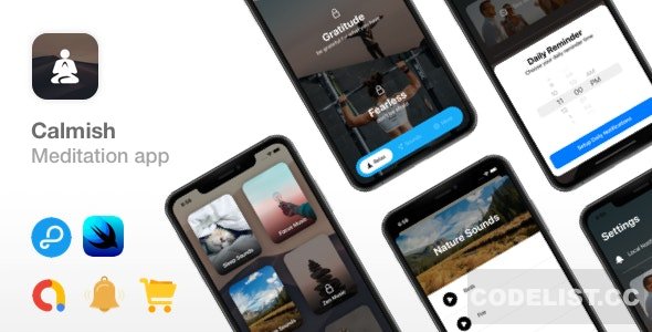 Calmish v1.0 – Meditation & Relaxation SwiftUI app – iOS 14 ready