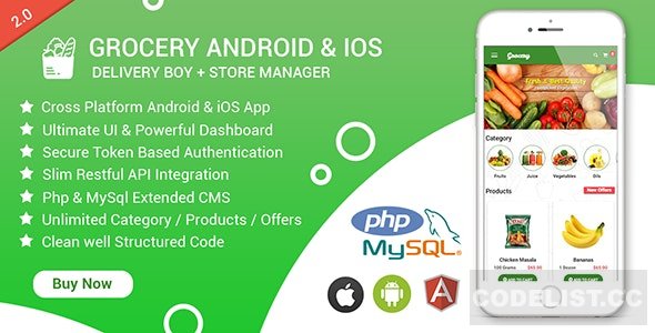 Grocery Android & iOS App with Delivery Boy and Store Manager App With CMS v2.4