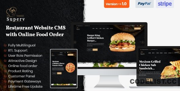 Superv v1.0 – Restaurant Website CMS & Management System with Food Order