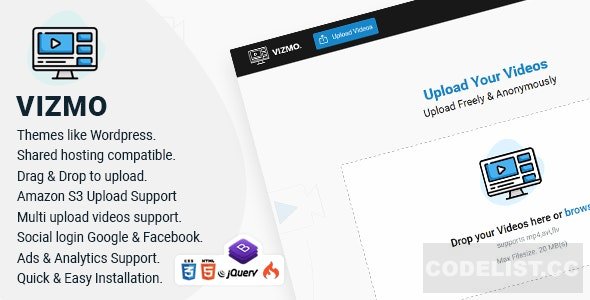 Vizmo v1.0 – Simple Video Hosting Script – nulled