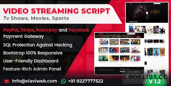 Video Streaming Portal v1.3 – (TV Shows, Movies, Sports, Videos Streaming, Live TV)