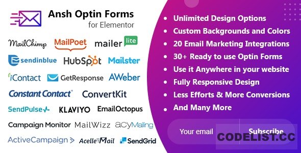 Ansh v2.0.0 – Optin Forms For Elementor