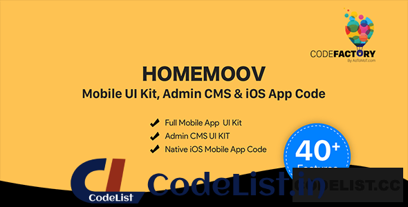 HOMEMOOV v1.0 – Mobile UI Kit, Admin CMS & iOS App Code