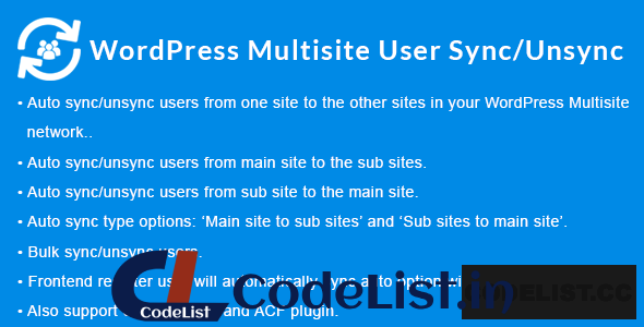 WordPress Multisite User Sync/Unsync v1.5.0