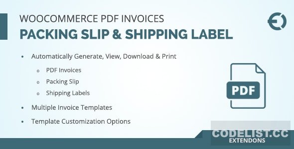 WooCommerce PDF Invoice, Packing Slip & Shipping Label v1.0.3