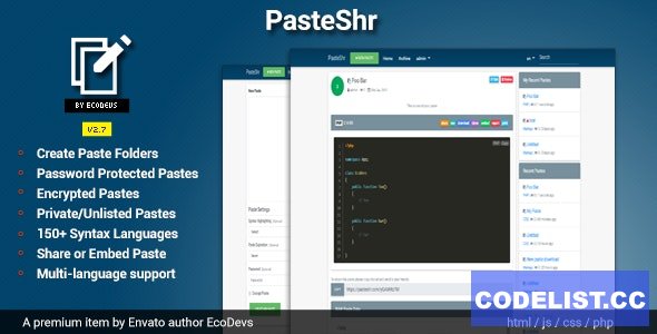 PasteShr v3.2.5 – Text Hosting & Sharing Script – nulled