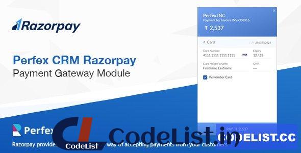 Razorpay Payment Gateway for Perfex CRM v1.0