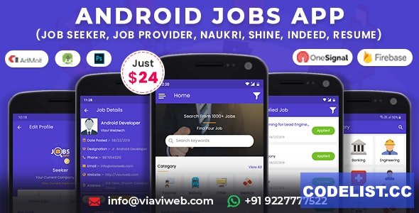 Android Jobs App v1.3 – Job Seeker, Job Provider, Naukri, Shine, Indeed, Resume