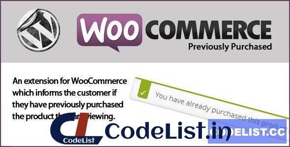 WooCommerce Previously Purchased v1.0