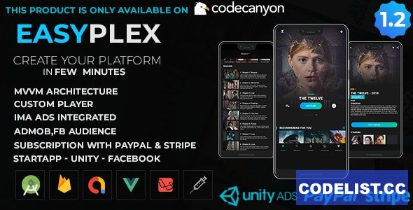 EasyPlex v1.2 – Movies – Live Streaming – TV Series, Anime