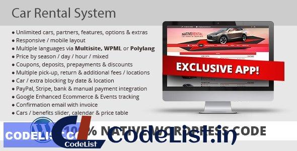 Car Rental System (Native WordPress Plugin) v5.0.6