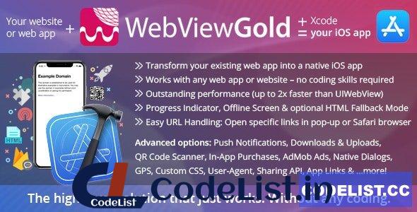 WebViewGold for iOS v7.9 – WebView URL/HTML to iOS app + Push, URL Handling, APIs & much more!