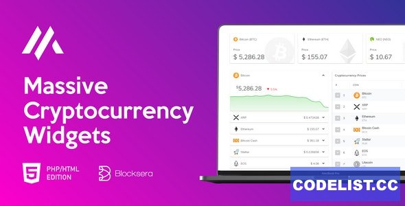 Massive Cryptocurrency Widgets v1.3.1 – PHP/HTML Edition