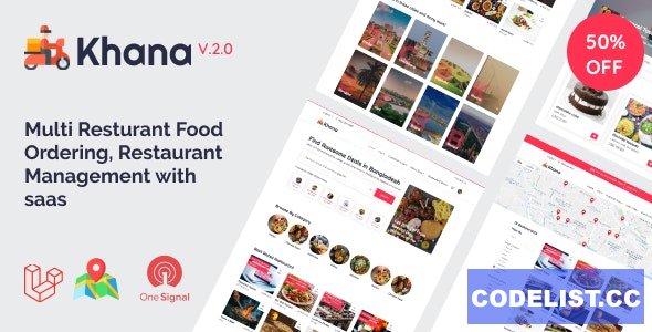 Khana v2.2 – Multi Resturant Food Ordering, Restaurant Management With Saas