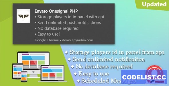 OneSignal v1.5 – PHP Push Notification Pane
