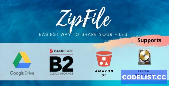 ZipFile v2.6 – File sharing made easy & profitable. Use Google Drive, S3 and Backblaze to host files.