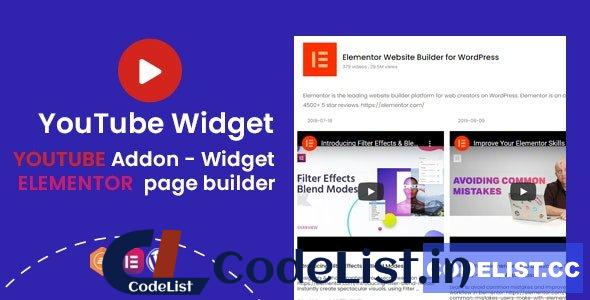 YouTube Widgets v1.0.1 – Addon for elementor page builder