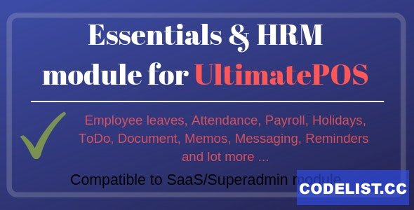 Essentials & HRM (Human resource management) v2.3 – Module for UltimatePOS